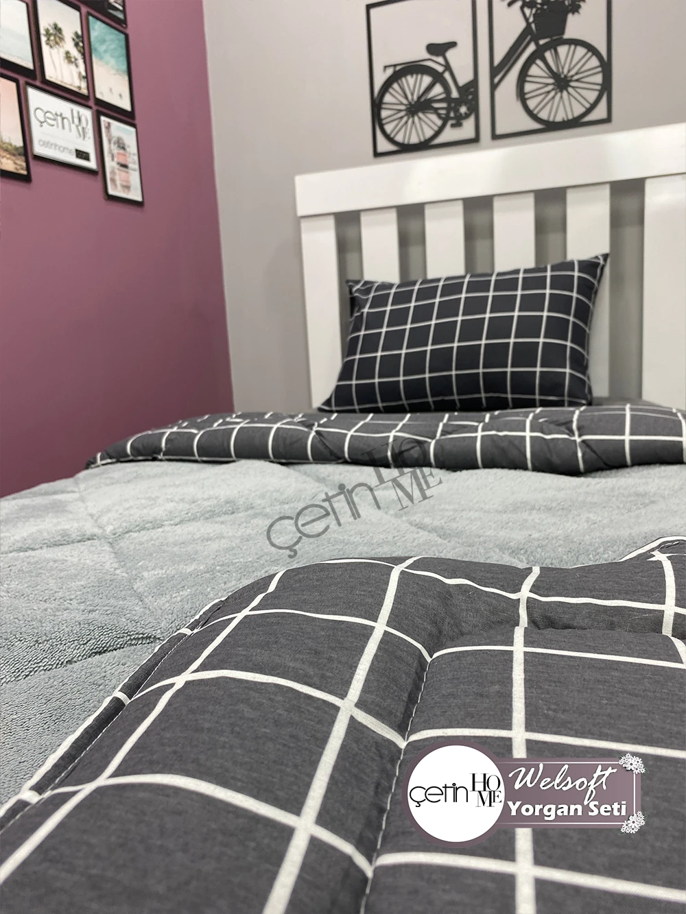 Çetinhome Tek Kişilik Desenli Welsoft Yorgan Seti (Çarşafsız)