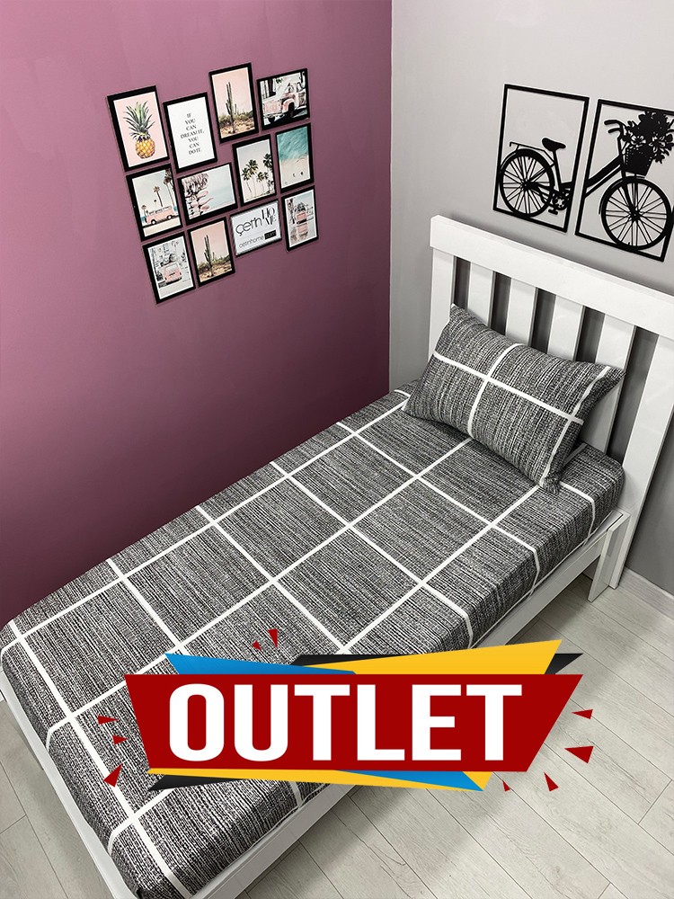 Outlet Kumaş Lastikli Çarşaf Seti Tek Kişilik Kıraç