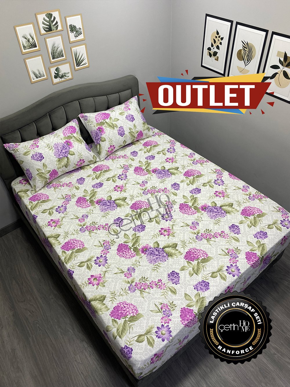Outlet Kumaş Lastikli Çarşaf Seti Çift Kişilik Bodrum
