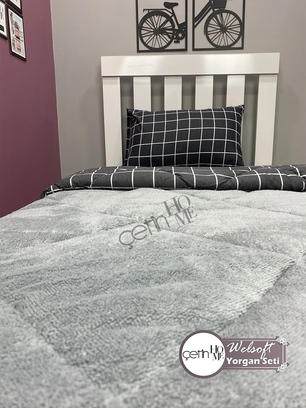 Çetinhome Tek Kişilik Desenli Welsoft Yorgan Seti (Çarşafsız)
