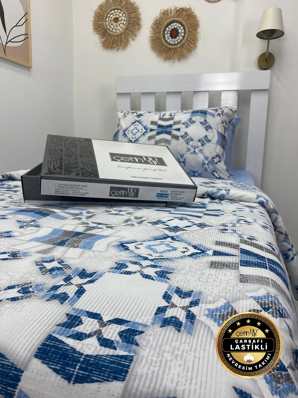 Çetinhome Çarşafı Lastikli Tek Kişilik Nevresim Takımı Asya