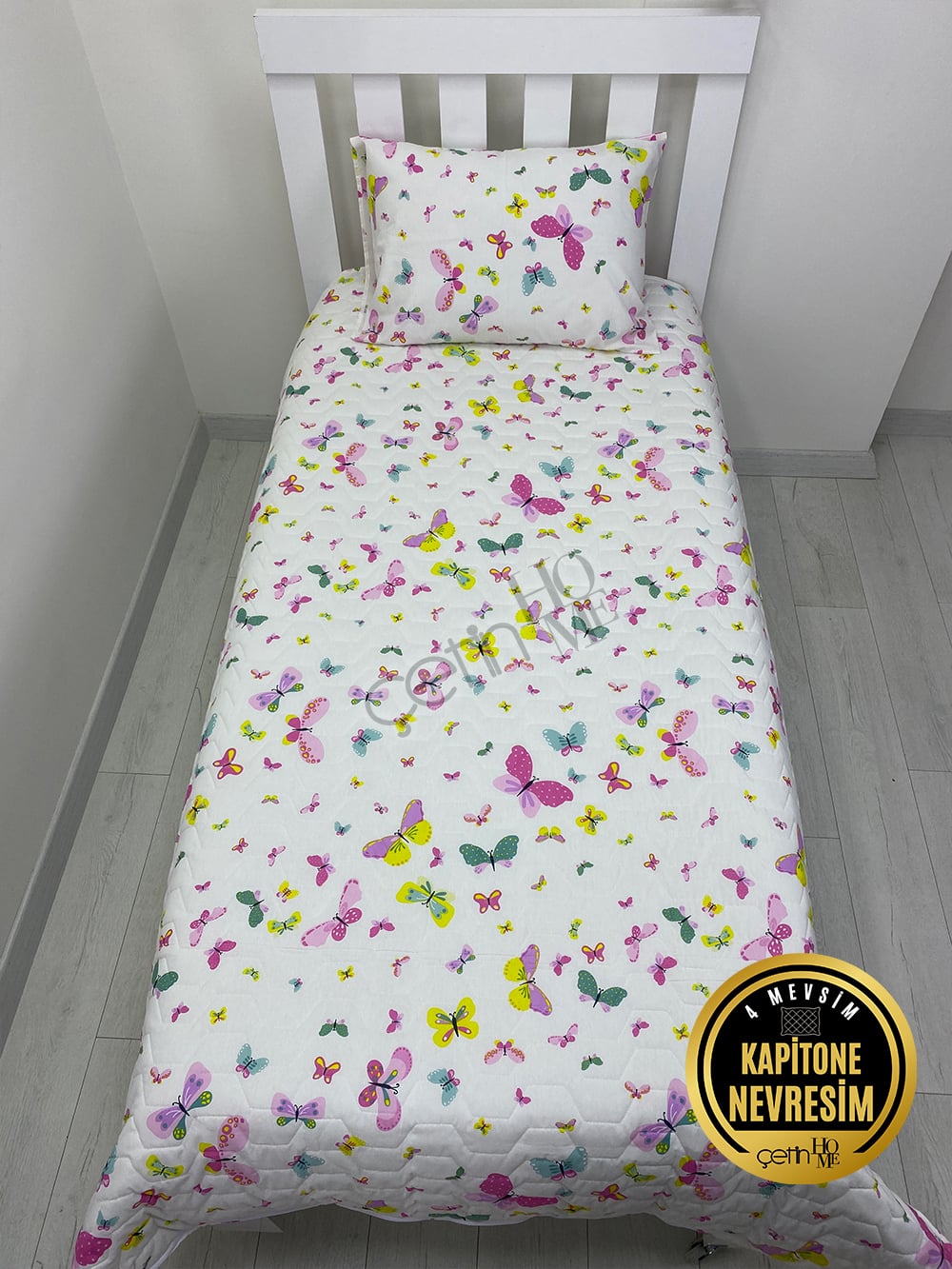 Çetinhome Tek Kişilik Kapitone Pike Seti 4 Mevsim Masal