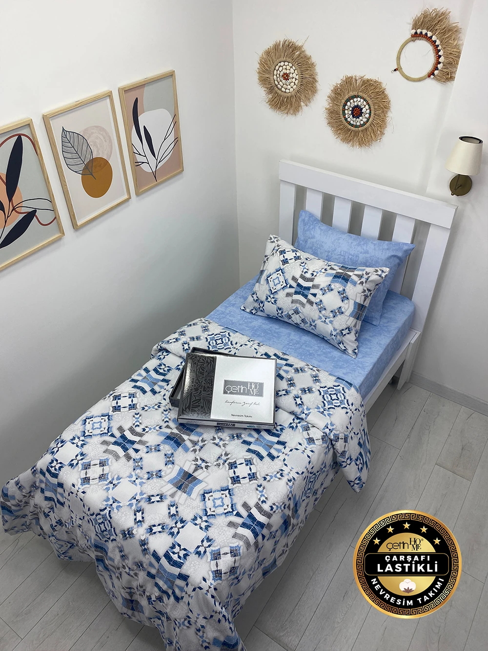 Çetinhome Çarşafı Lastikli Tek Kişilik Nevresim Takımı Asya