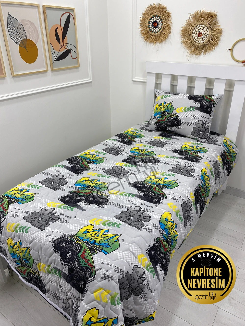 Çetinhome Tek Kişilik Kapitone Pike Seti 4 Mevsim Big Power