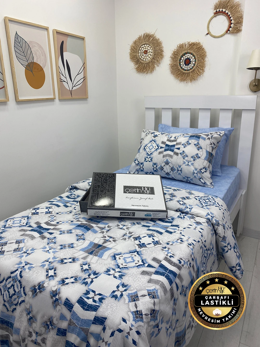 Çetinhome Çarşafı Lastikli Tek Kişilik Nevresim Takımı Asya