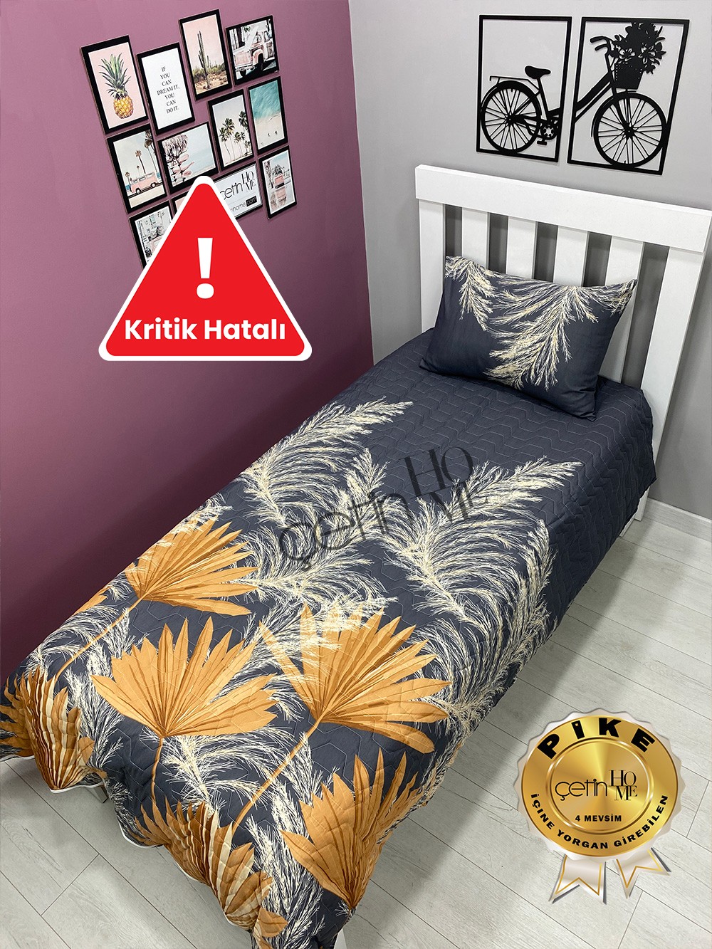 Kritik Hatalı Tek Kişilik Kapitone Pike Seti 4 Mevsim Güngüzeli
