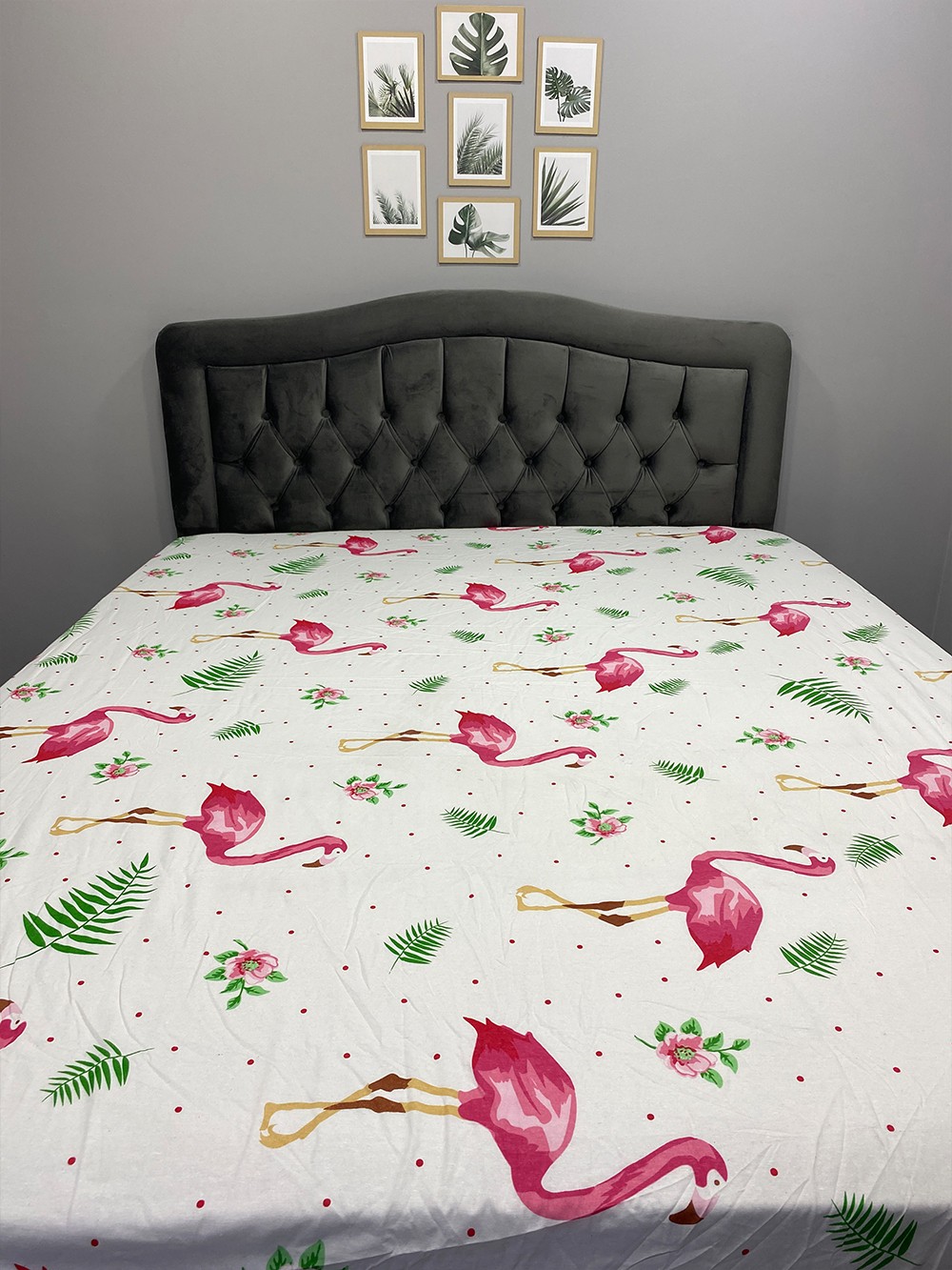 Kumaş Lastikli Çarşaf Çift Kişilik Flamingo (Yastık Kılıfsız)