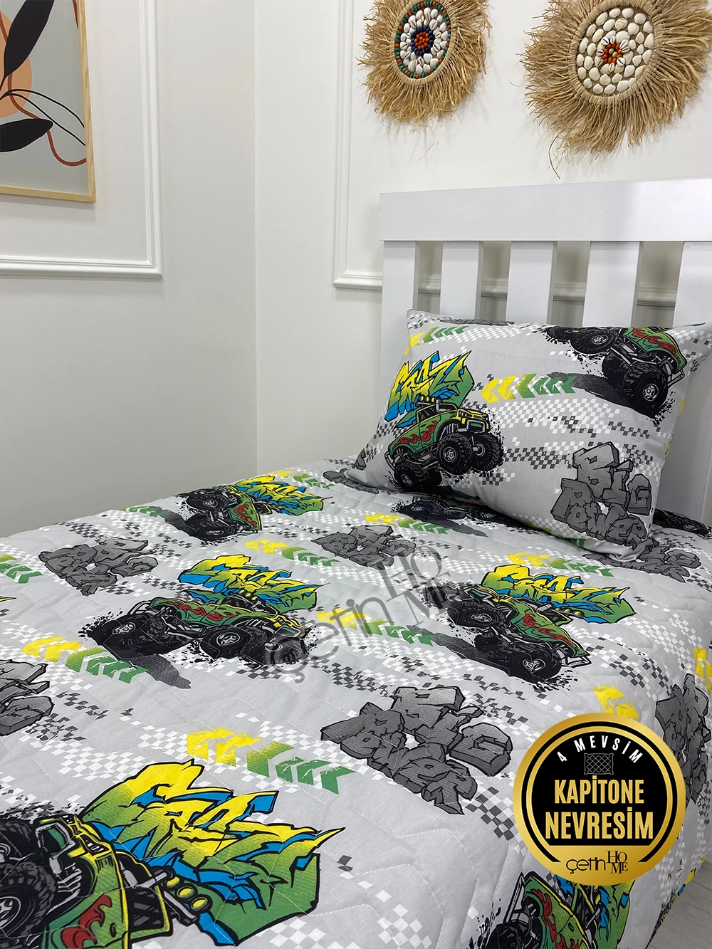 Çetinhome Tek Kişilik Kapitone Pike Seti 4 Mevsim Big Power