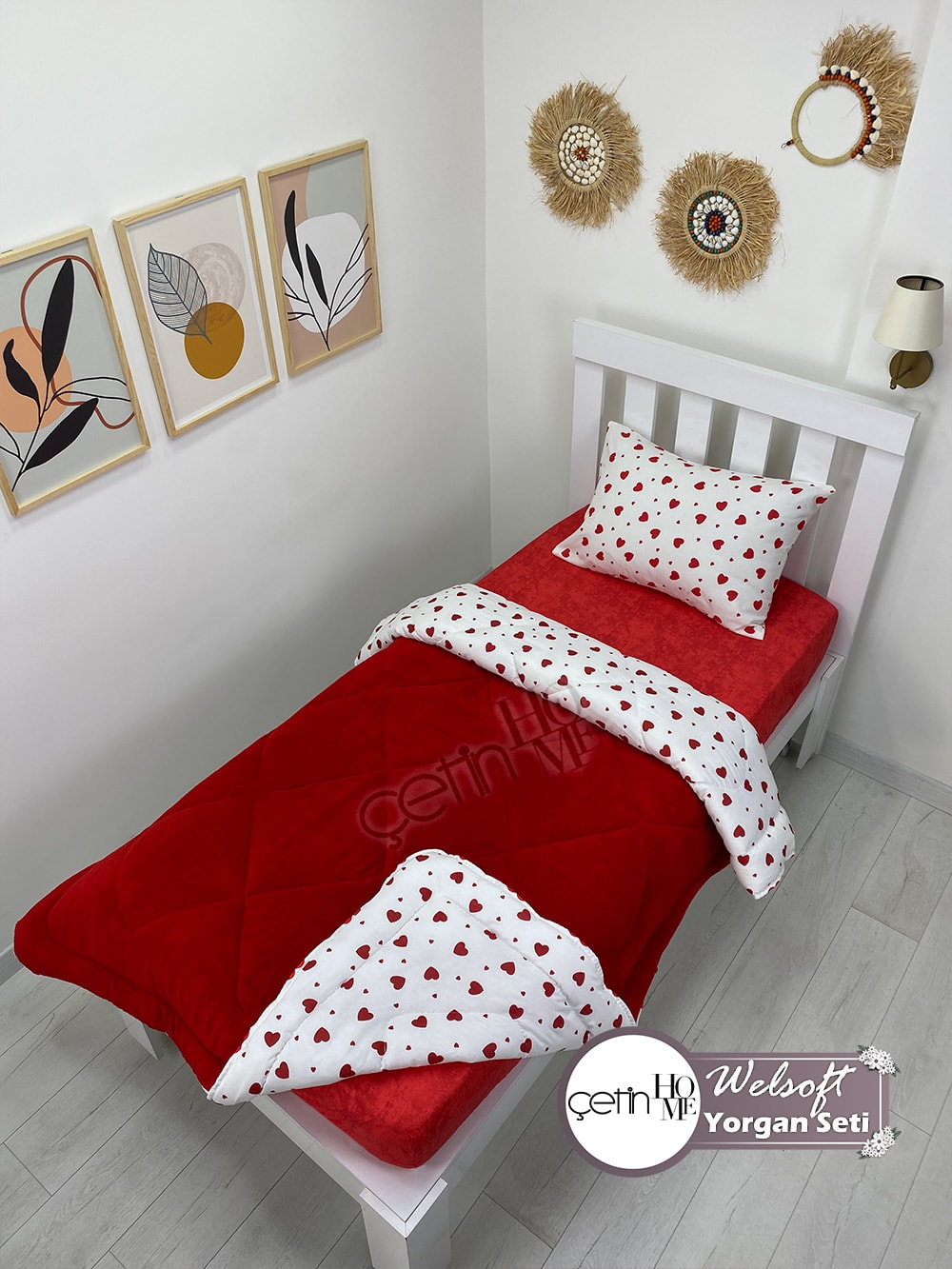 Çetinhome Tek Kişilik Desenli Welsoft Yorgan Seti (Çarşafsız)