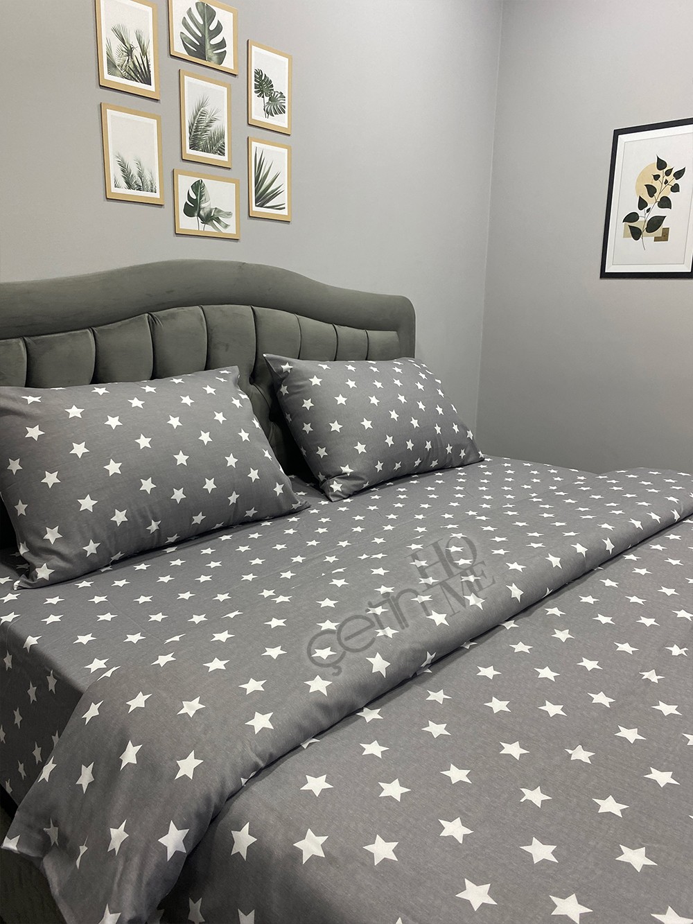 Çetinhome Çarşafı Lastikli Çift Kişilik Nevresim Takımı Star