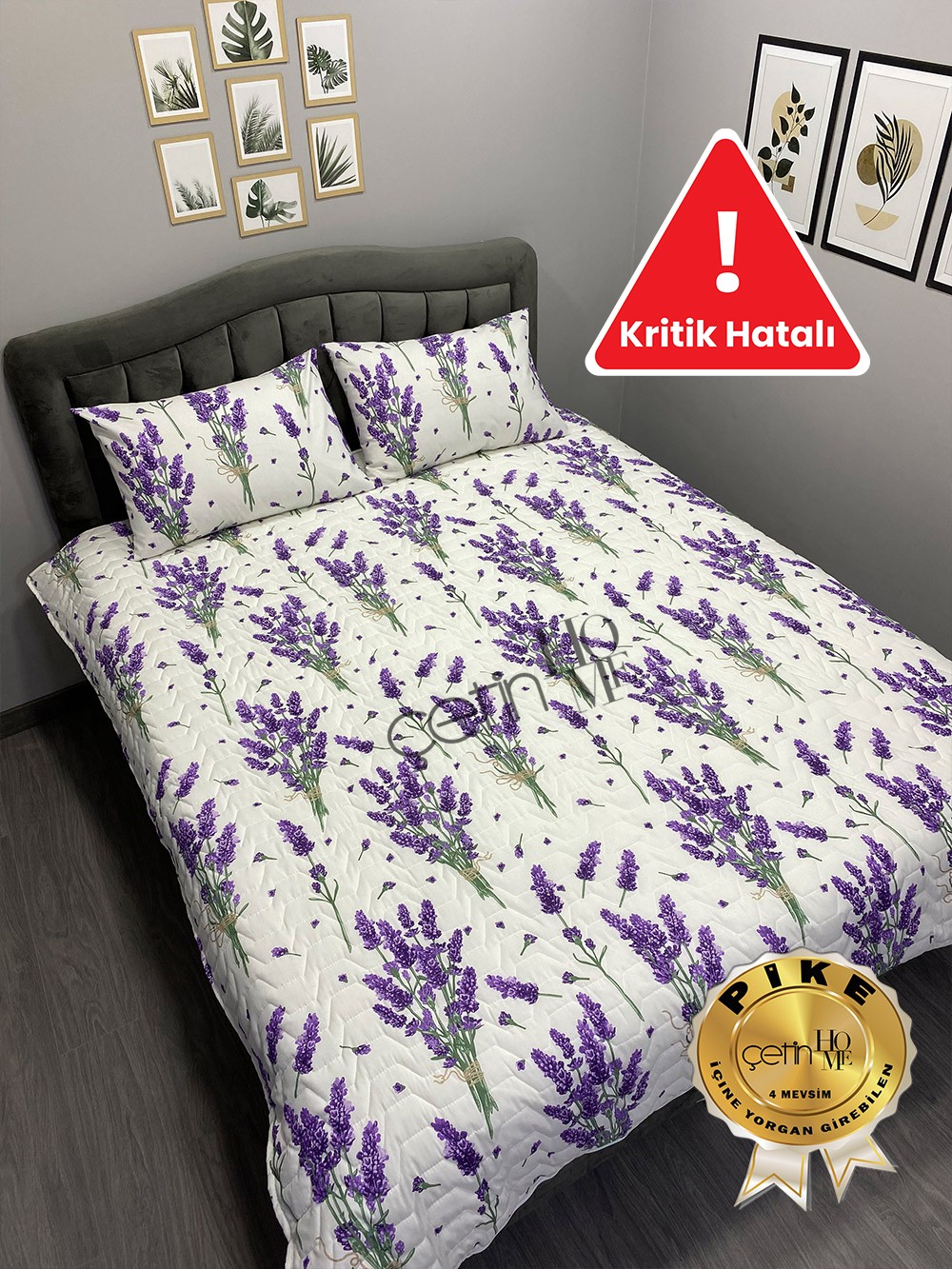 Kritik Hatalı Çift Kişilik Kapitone Pike Seti 4 Mevsim Lavanta