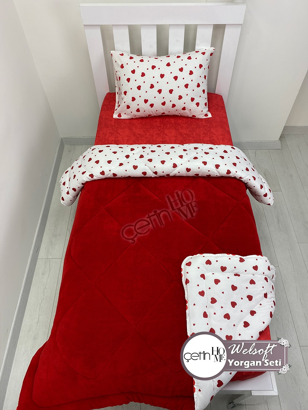 Çetinhome Tek Kişilik Desenli Welsoft Yorgan Seti (Çarşafsız)