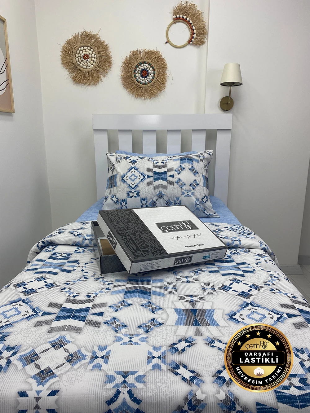 Çetinhome Çarşafı Lastikli Tek Kişilik Nevresim Takımı Asya
