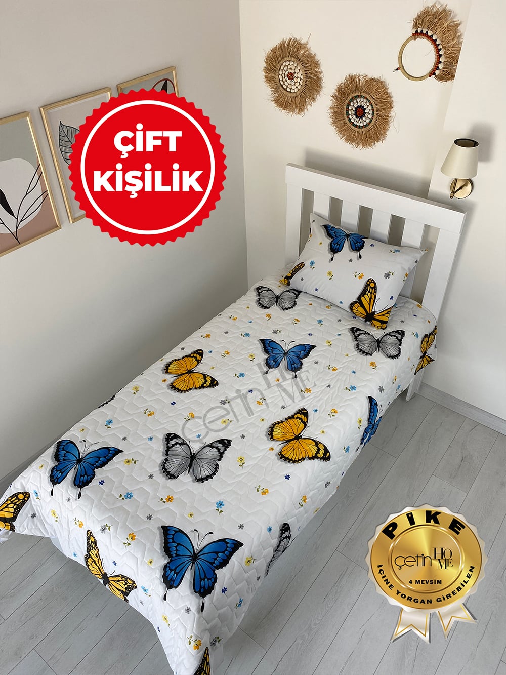 Çetinhome Çift Kişilik Kapitone Pike Seti 4 Mevsim Rüya