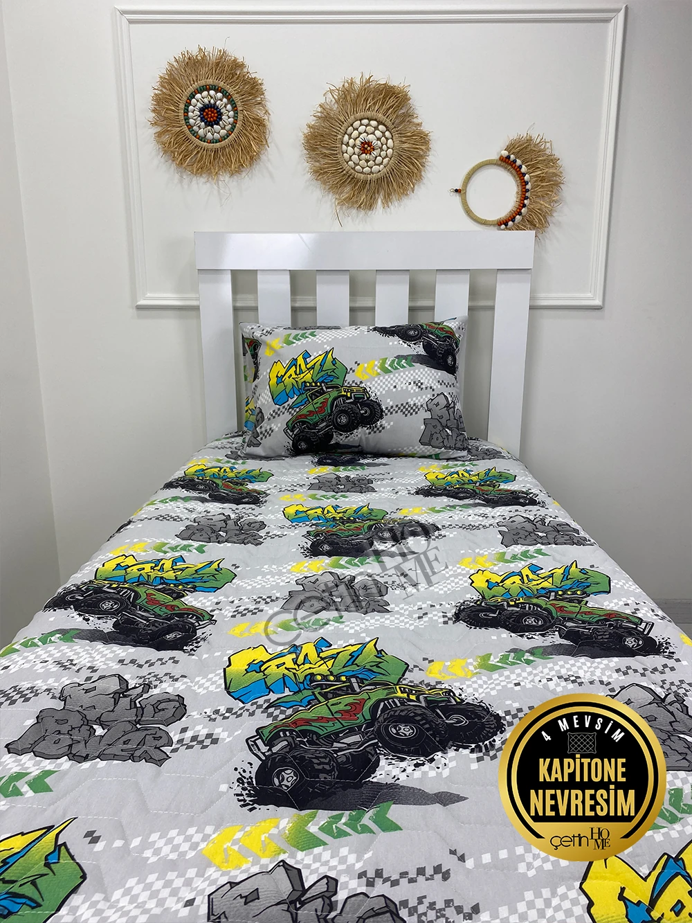 Çetinhome Tek Kişilik Kapitone Pike Seti 4 Mevsim Big Power