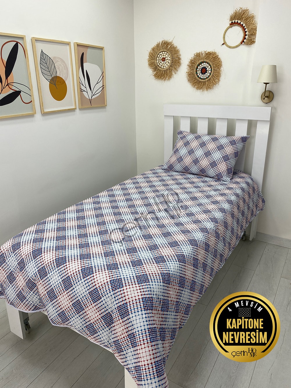 Çetinhome Tek Kişilik Kapitone Pike Seti 4 Mevsim Milan