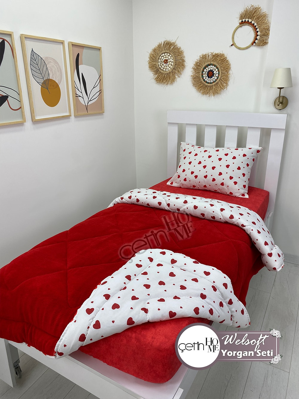 Çetinhome Tek Kişilik Desenli Welsoft Yorgan Seti (Çarşafsız)