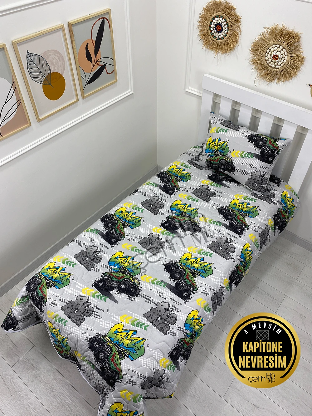 Çetinhome Tek Kişilik Kapitone Pike Seti 4 Mevsim Big Power