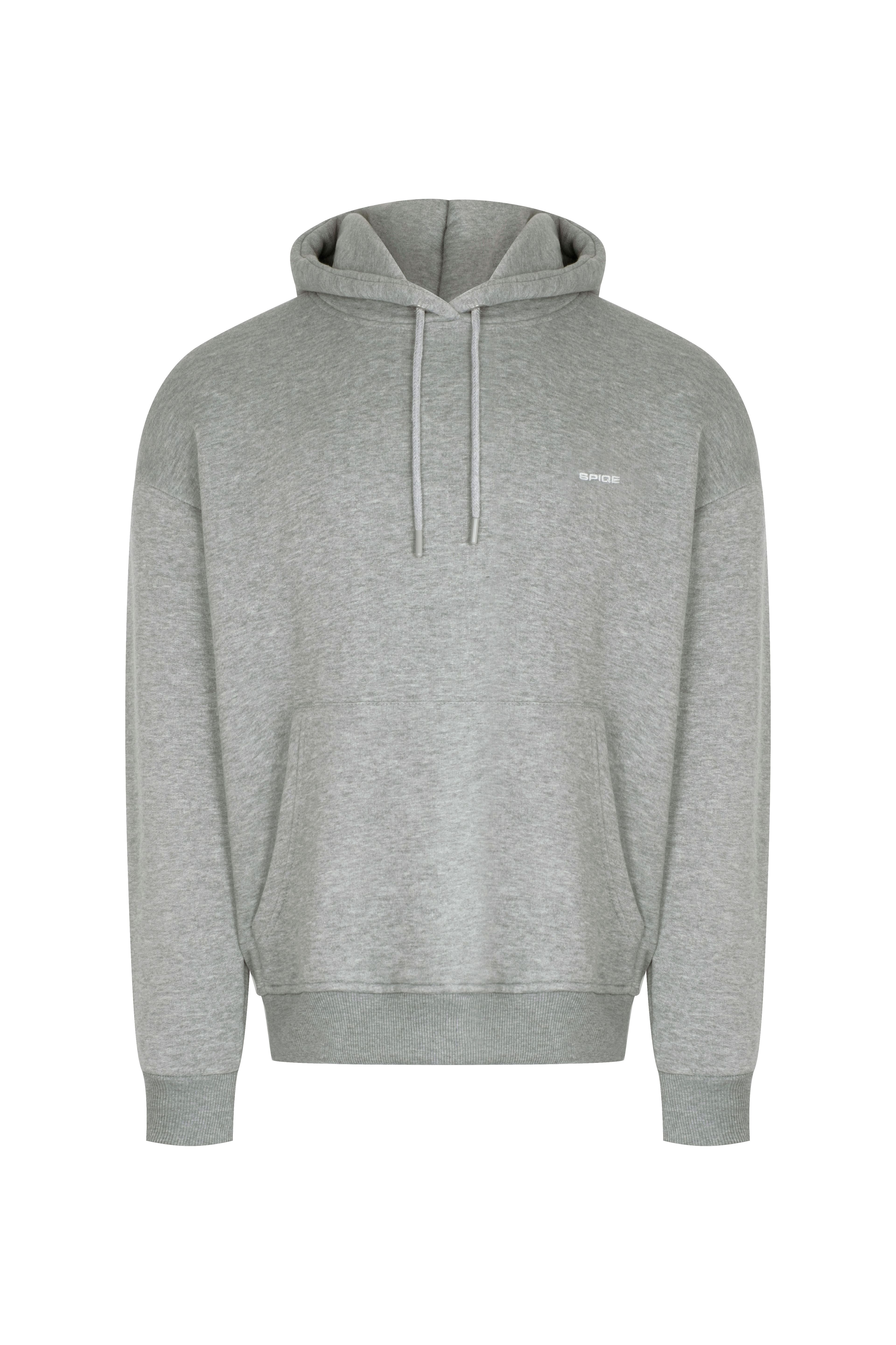 NOVA Oversized Şardonlu Unisex Hoodie - Gri