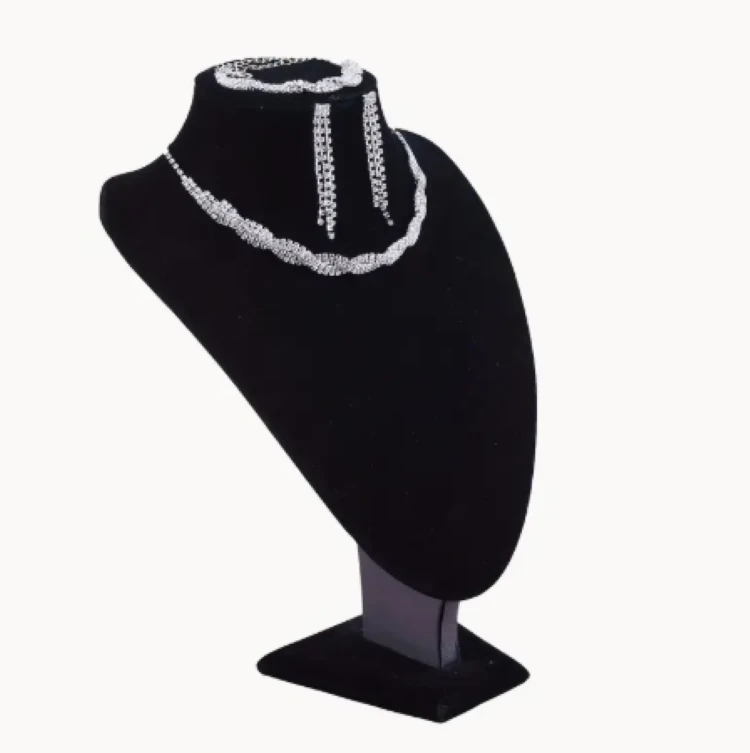 Zirkon Taşlı Dalgalı Tasarım Düğün & Davet Takı Seti (Kolye, Küpe, Bileklik)