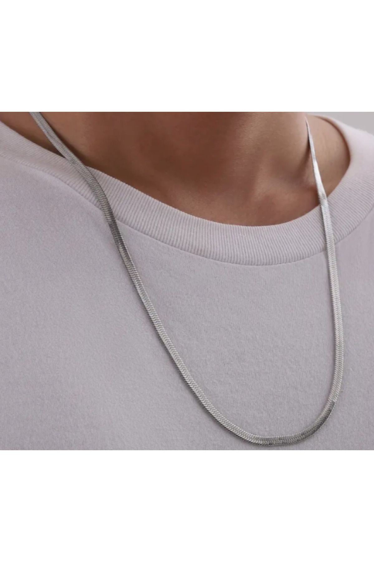 Silver 60 cm Ezme Model İtalyan Erkek Zincir Kolye