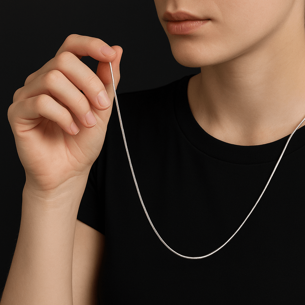 60 cm İnce Çelik Zincir Kolye – Unisex Minimal Stil