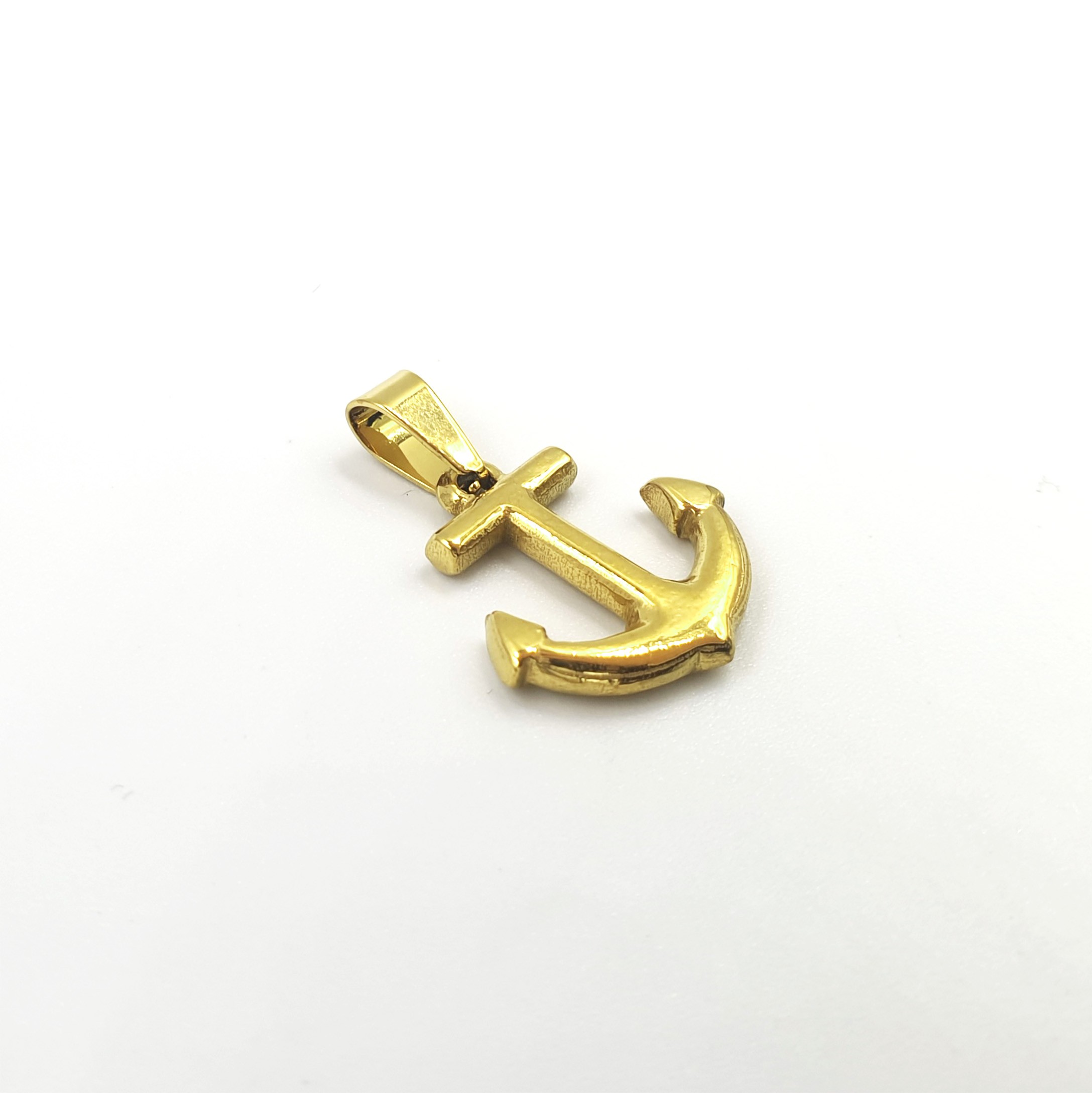 Gold Çelik Çapa Sembolü Unisex Kolye Ucu - Kararmaz 2,5 cm