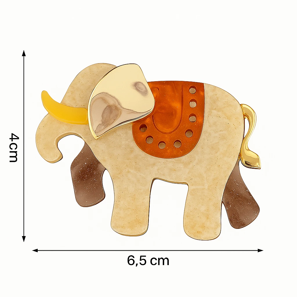 Fil Figürlü Broş