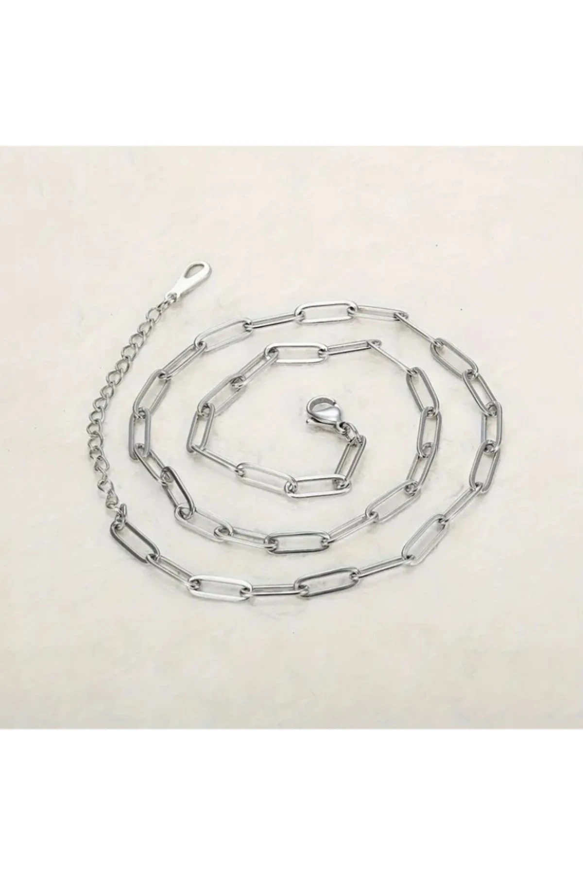 Silver 60 Cm Klasik Ataç Zincir Kolye