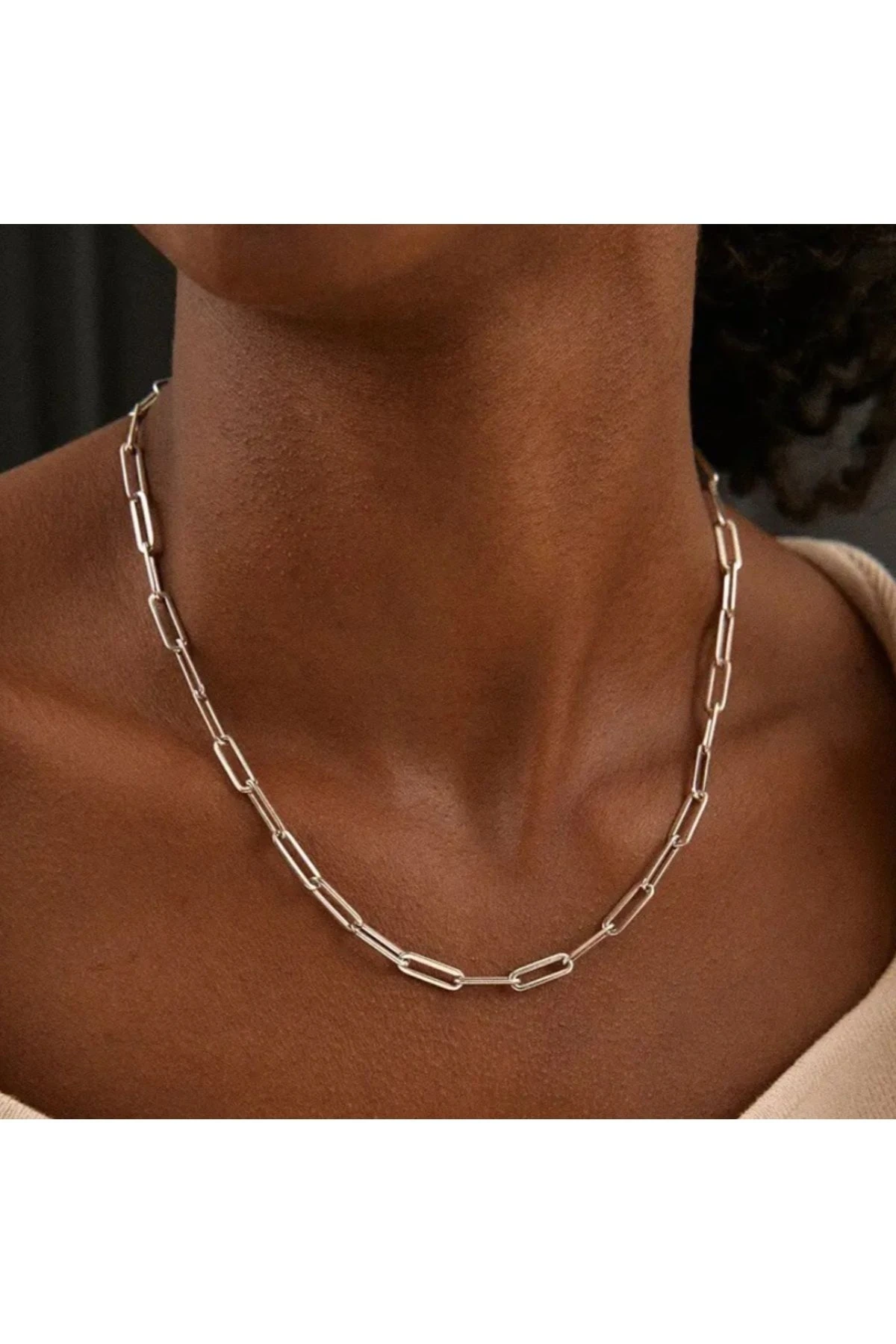 Silver 60 Cm Klasik Ataç Zincir Kolye