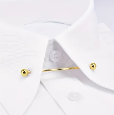 1 Adet Bakır Erkek Gömlek Yaka İğnesi Kravat Klipsi Klasik Basit Yuvarlak Top Aksesuar