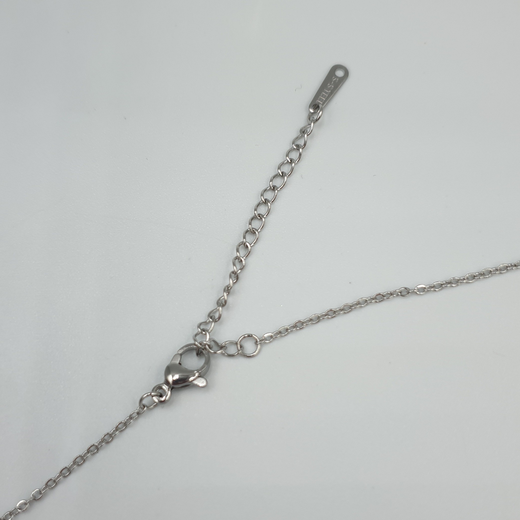 Gümüş Renk Çelik Çivi Tasarım Unisex Kolye - Kararmaz (42+6 cm)