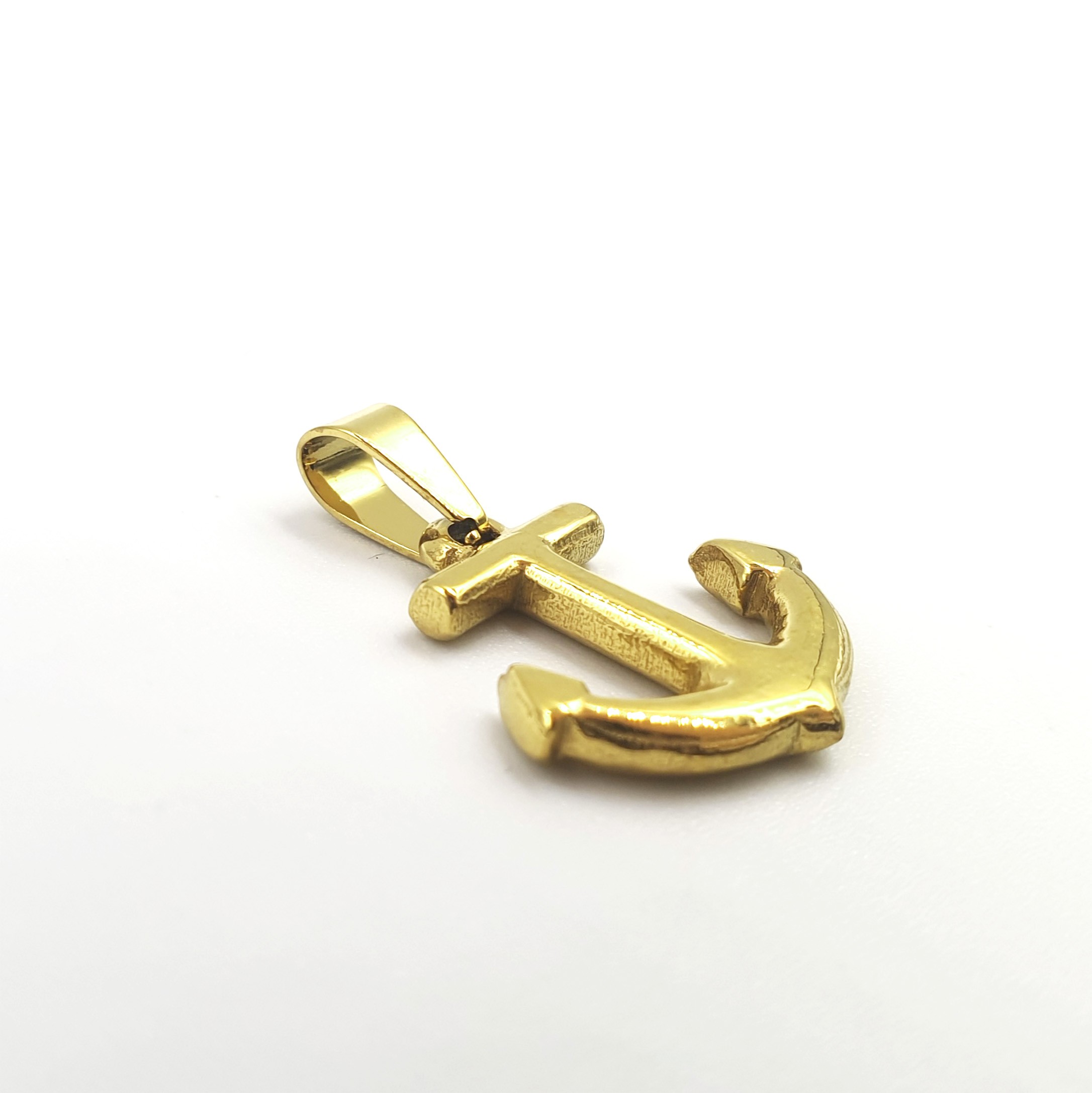 Gold Çelik Çapa Sembolü Unisex Kolye Ucu - Kararmaz 2,5 cm