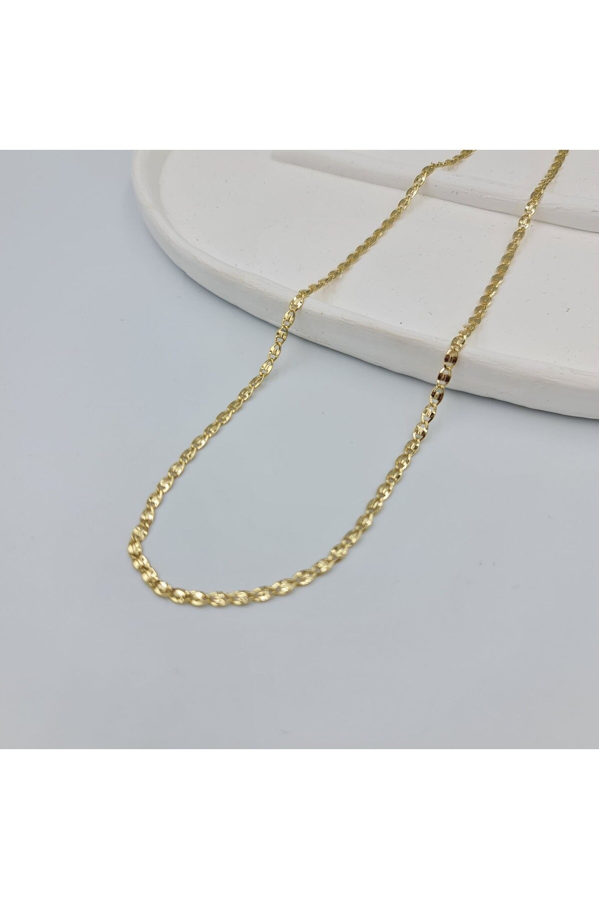 Altın Renkli Xupıng Zincir Kolye 45 cm