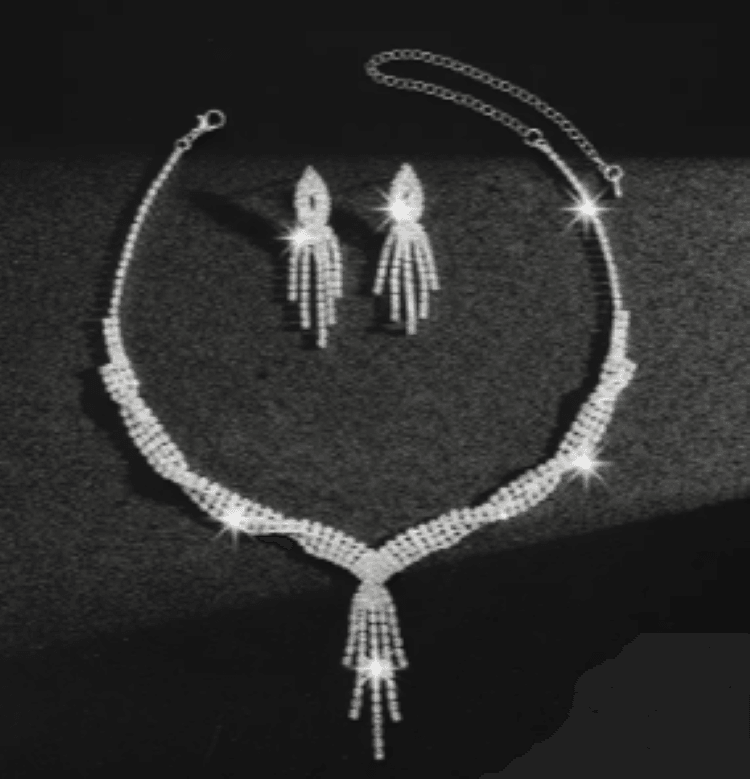 Zirkon Taşlı Sallantılı Işıltılı Gelin Düğün & Davet Takı Seti (Kolye, Küpe, Bileklik)