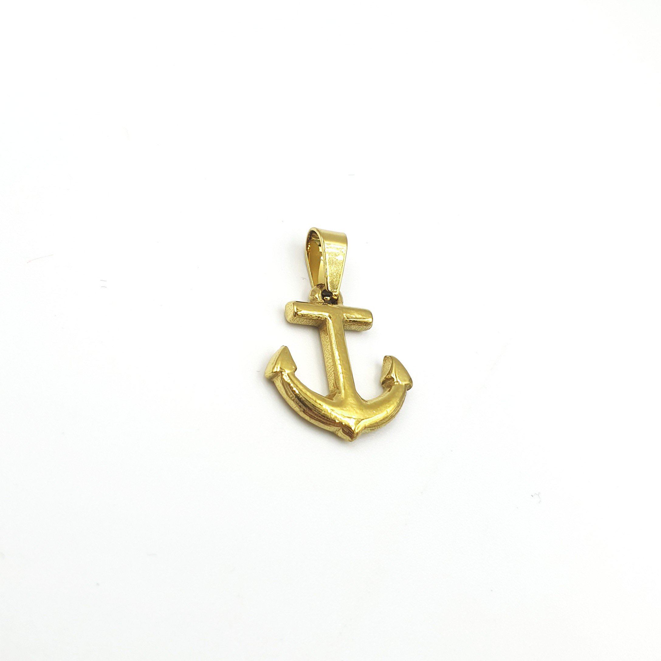 Gold Çelik Çapa Sembolü Unisex Kolye Ucu - Kararmaz 2,5 cm