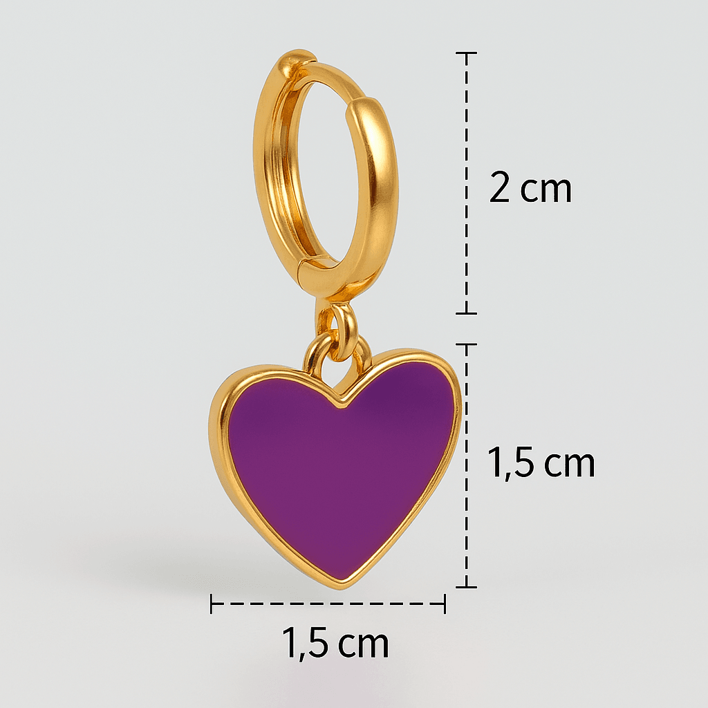 Purple Love – Xupıng Mor Kalpli Xuping Halka Küpe