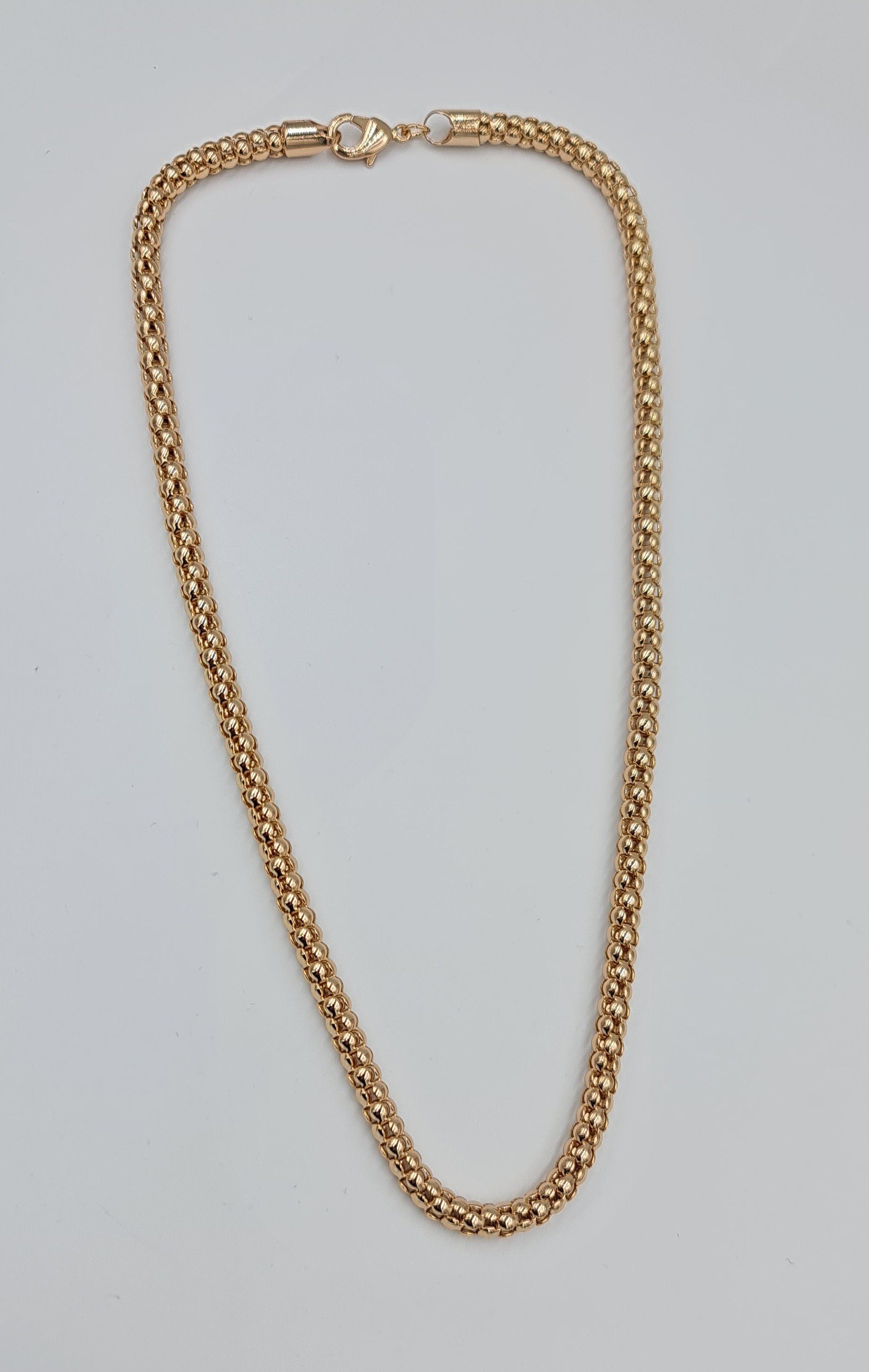 Rose Popcorn Model Zincir Kolye VIP Xuping 18K Görünümlü, Kararmaz (47 cm, 4 mm)