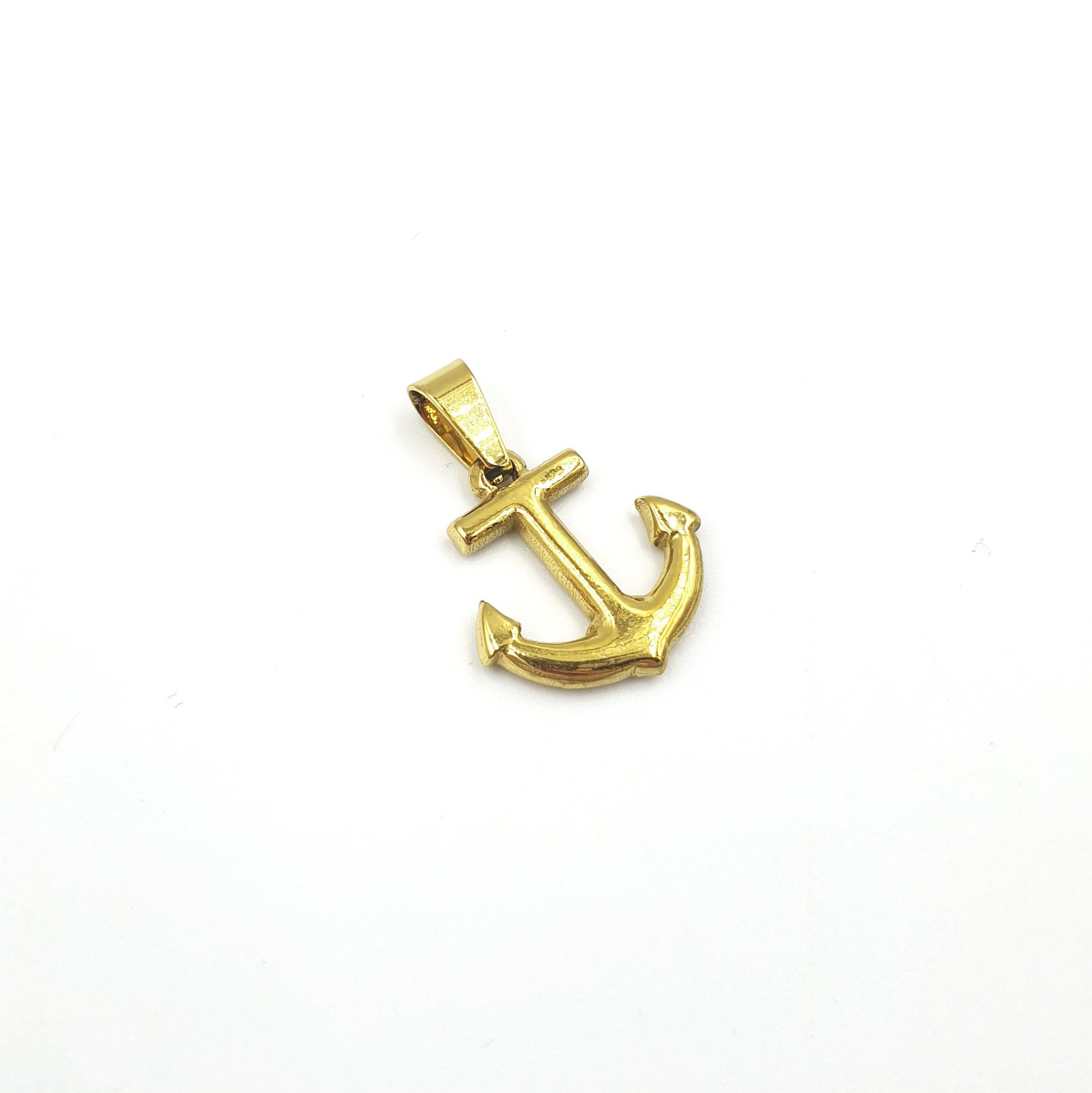 Gold Çelik Çapa Sembolü Unisex Kolye Ucu - Kararmaz 2,5 cm