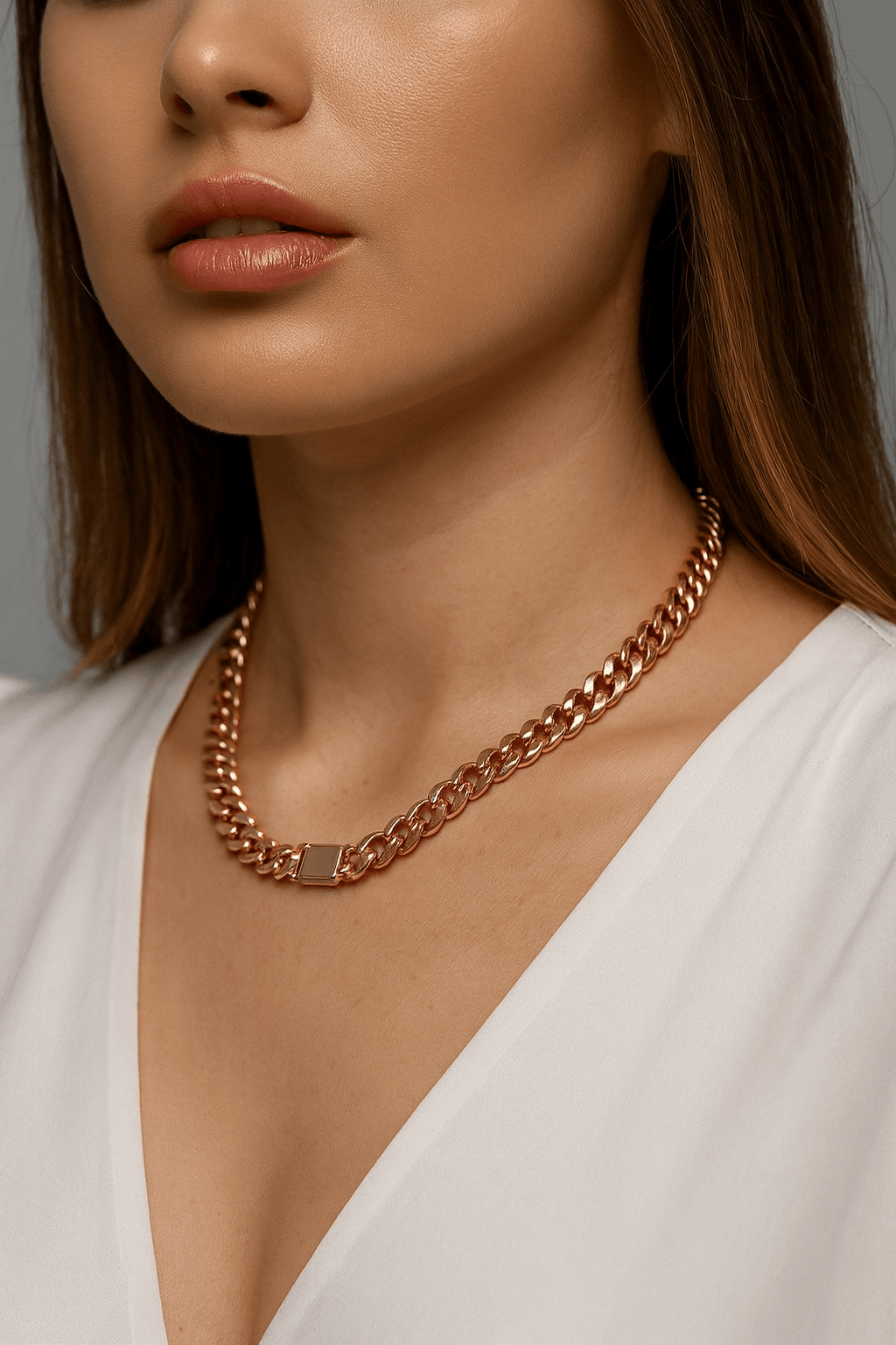 Xupıng Bold Luxe – Rose Altın Kısa Zincir Kolye