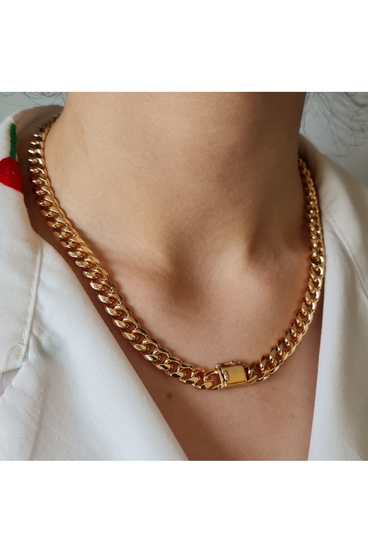 İtalyan Model Kalın Zincir Kolye VIP Xuping, Rose Gold, Kararmaz 45 cm (8 mm)