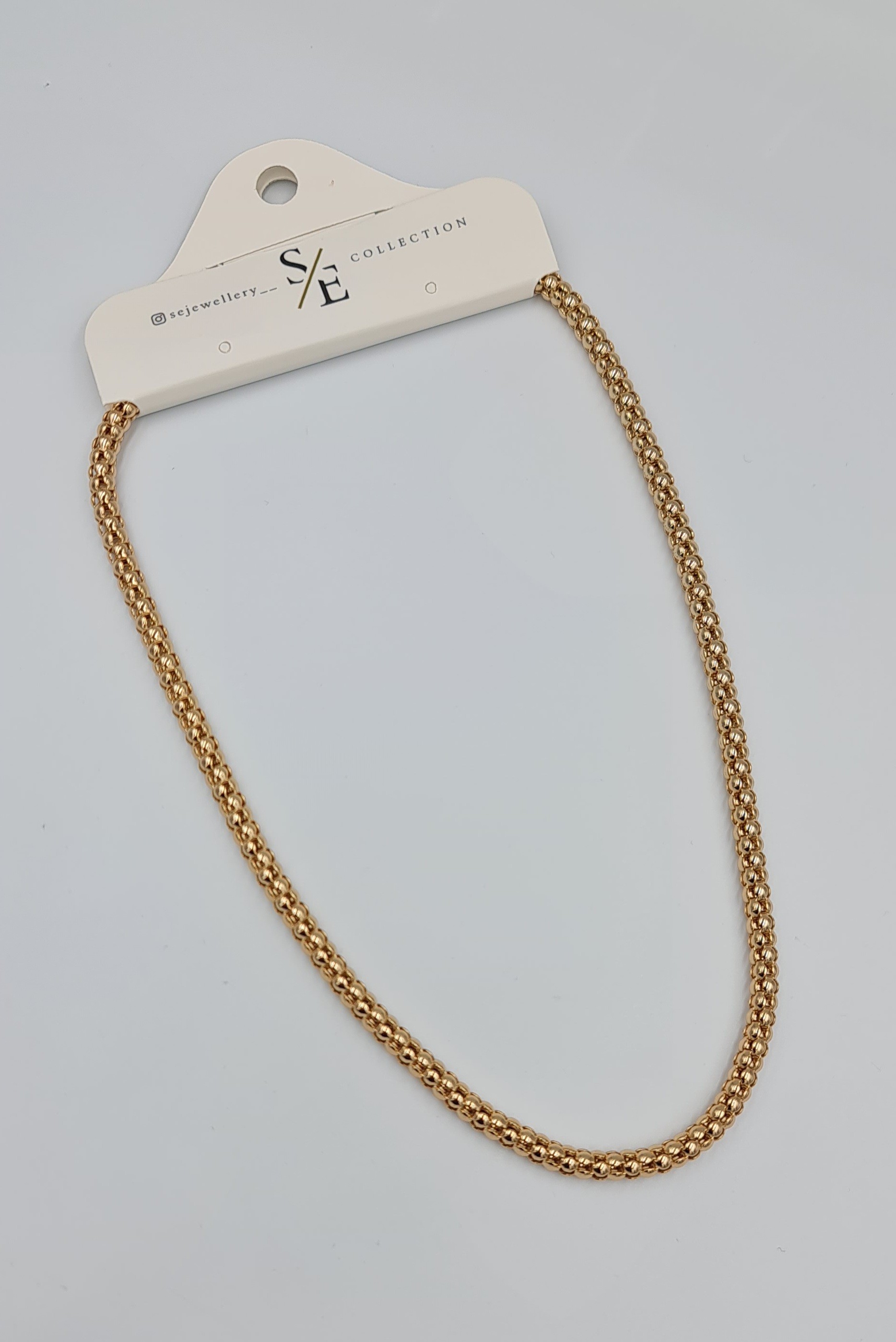 Rose Popcorn Model Zincir Kolye VIP Xuping 18K Görünümlü, Kararmaz (47 cm, 4 mm)