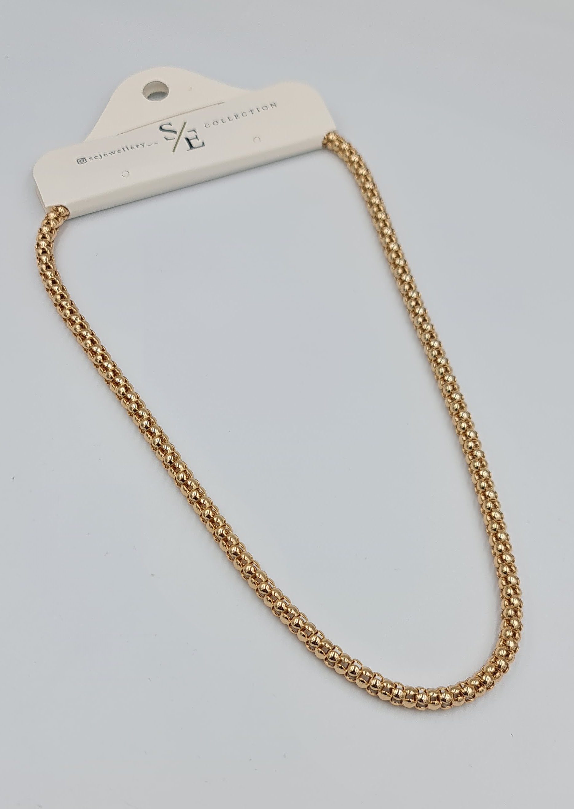Rose Popcorn Model Zincir Kolye VIP Xuping 18K Görünümlü, Kararmaz (47 cm, 4 mm)
