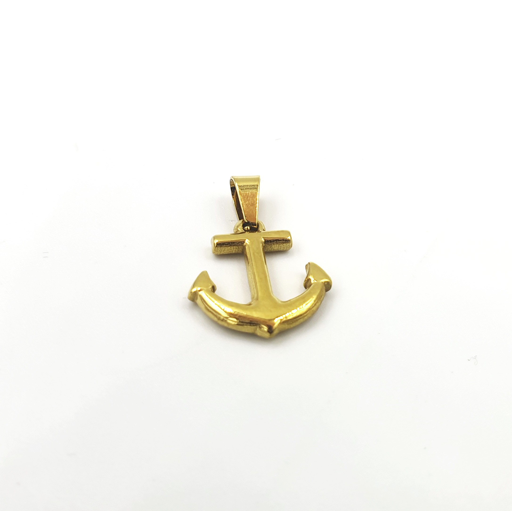 Gold Çelik Çapa Sembolü Unisex Kolye Ucu - Kararmaz 2,5 cm