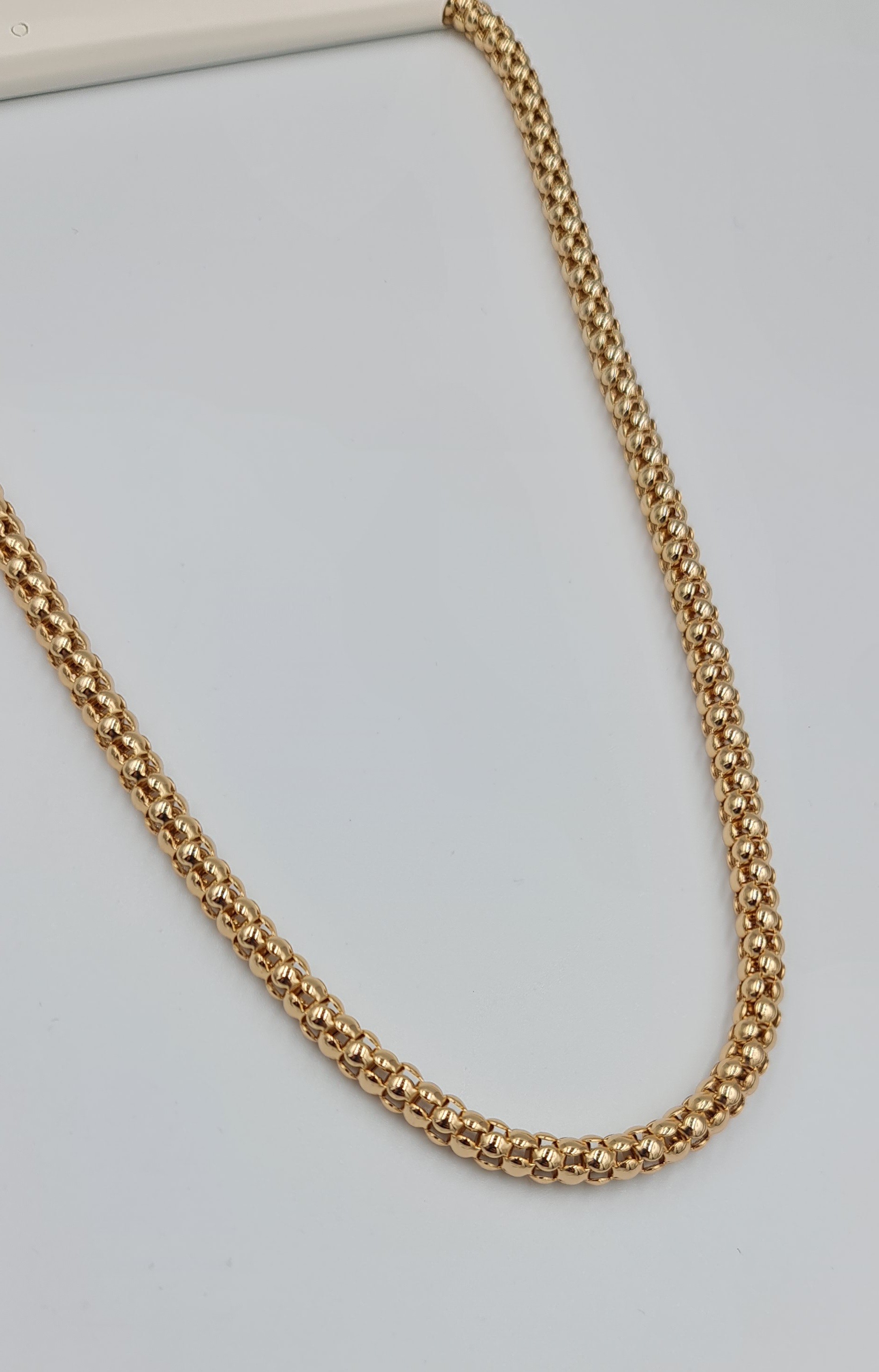 Rose Popcorn Model Zincir Kolye VIP Xuping 18K Görünümlü, Kararmaz (47 cm, 4 mm)