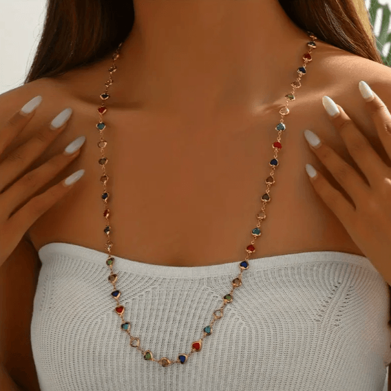 Gold Renkli Kalp Model Shakira Kolye