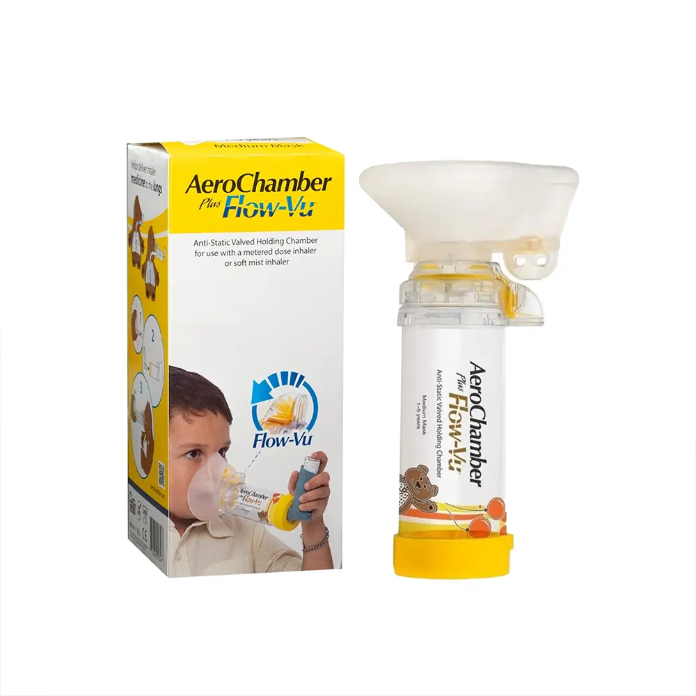 AeroChamber Plus Flow-Vu Sarı 1-5 Yaş | Medikaliste