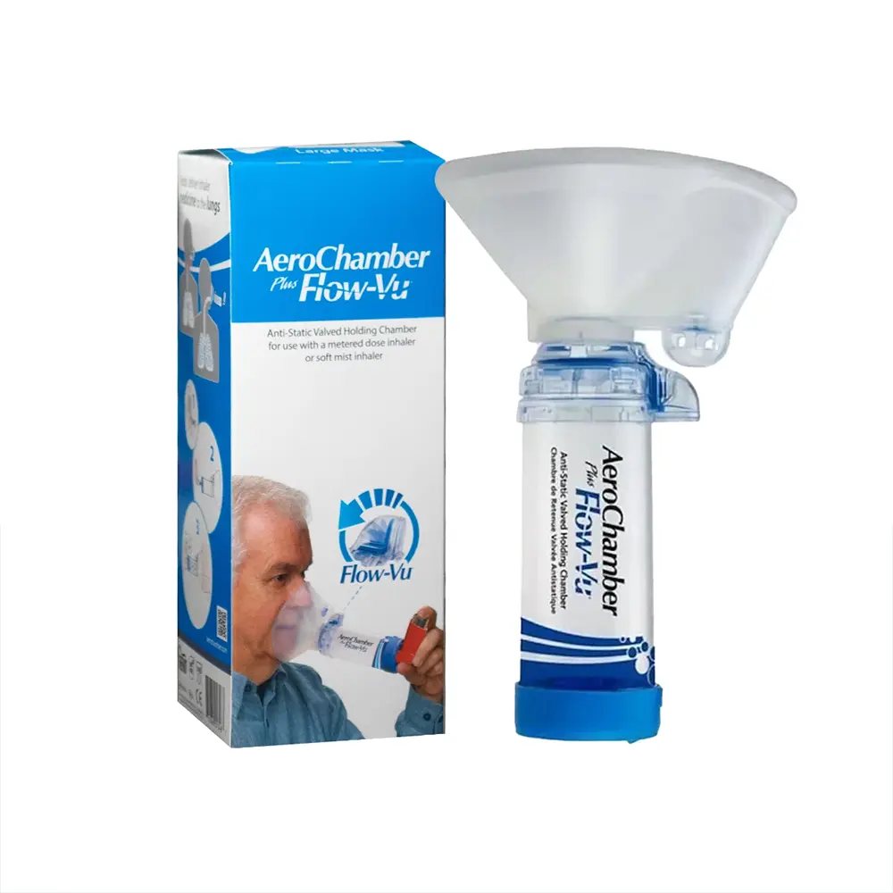 AeroChamber Plus Flow-Vu Maskeli Mavi 15 Yaş Üstü | Medikaliste
