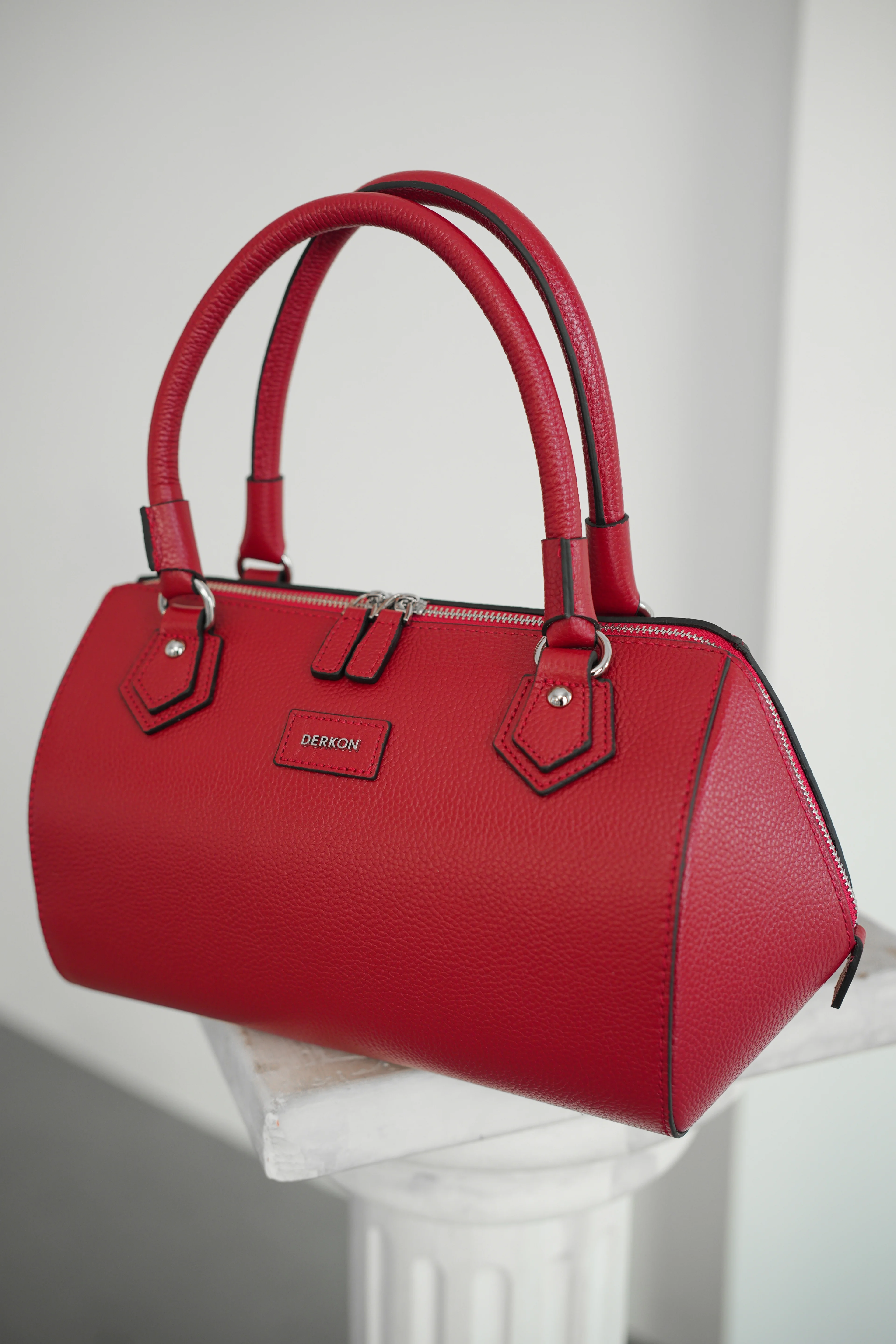 Hakiki Deri Rosely Model Kadın Çantası - KIRMIZI