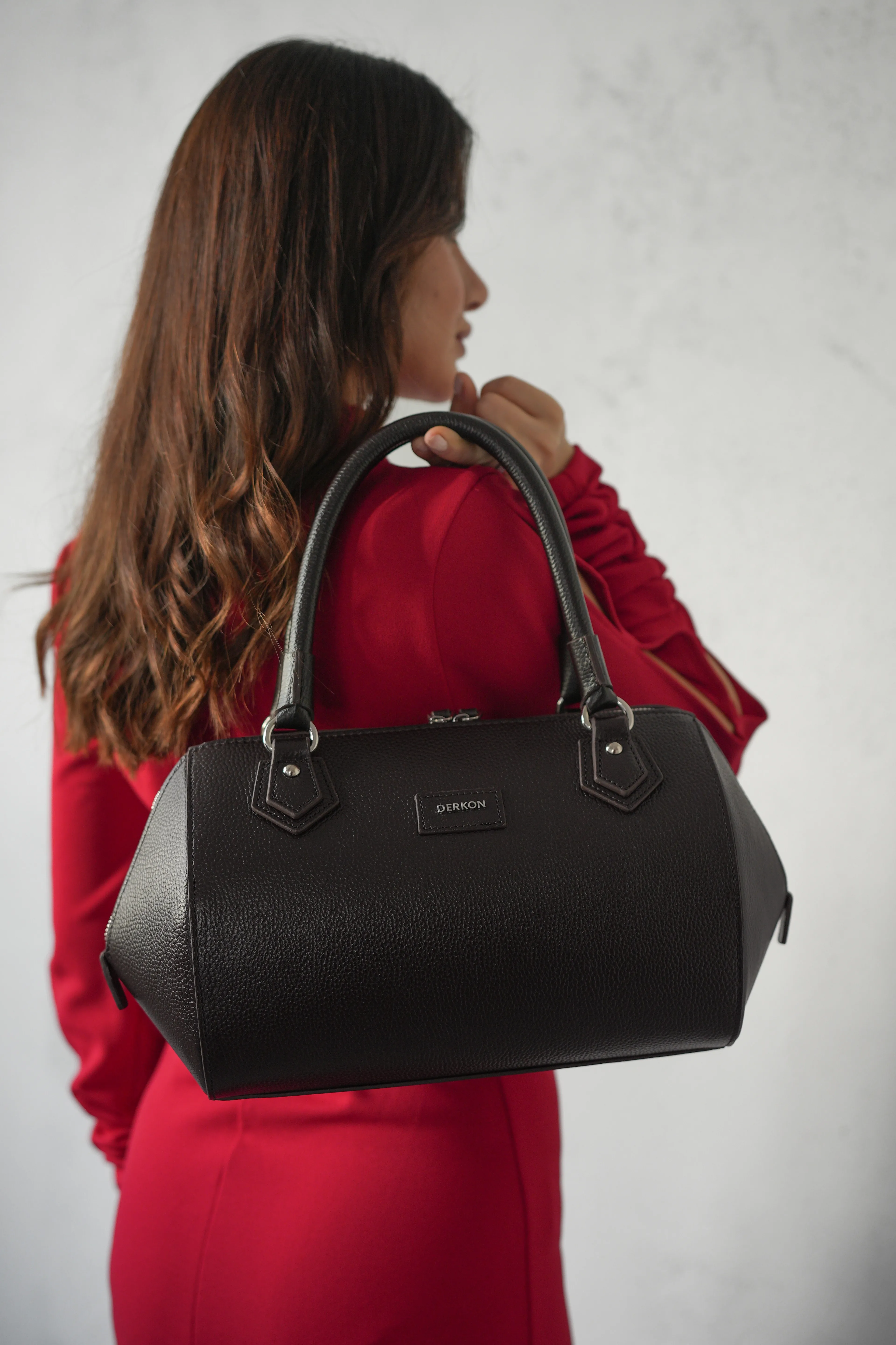 Hakiki Deri Rosely Model Kadın Çantası - KAHVERENGİ